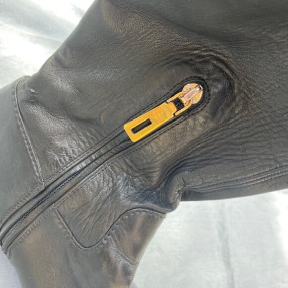 Black PRADA Thigh-High Over the Knee Leather Flat Boots - Picture 3 of 10